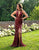 Primavera Couture - 3244 Bedazzled High Halter Sheath Dress In Red