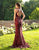 Primavera Couture - 3244 Bedazzled High Halter Sheath Dress In Red