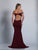 Dave & Johnny - 3245 Deep Cutout Off-Shoulder Mermaid Gown in Red