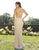 Primavera Couture - 3246 Embellished Deep V-neck Fitted Dress In Neutral