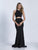 Dave & Johnny - 3247 Two Piece Halter Strappy Back Dress in Black