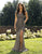 Primavera Couture - 3249 Bedazzled V-neck Sheath Dress With Slit In Black