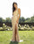 Primavera Couture - 3249 Bedazzled V-neck Sheath Dress With Slit In Pink