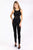 Primavera Couture - 3250 Embellished Bateau Neck Jumpsuit In Black