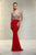 Xtreme Prom - Lavishly Beaded Sheer Jersey Gown 32503 in Red