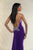 Xtreme Prom - Beaded Plunging V-neckline Gown 32512 in Purple