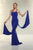 Xtreme Prom - Bejeweled Scoop Neckline Sheath Gown 32513 in Blue