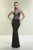 Xtreme Prom Bejeweled Sheer High Neckline Sheath Evening Gown 32514 In Black