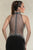 Xtreme Prom - Bejeweled Sheer High Neckline Gown 32514 in Black