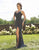 Primavera Couture - 3253 Lattice Textured Strappy Sheath Gown In Gray and Silver