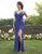 Primavera Couture - 3253 Lattice Textured Strappy Sheath Gown In Blue