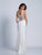 Dave & Johnny - 3253 Lace V-neck Sheath Dress in White
