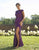 Primavera Couture - 3254 Cowl Back Cap Sleeve Sequined Gown In Purple