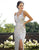 Primavera Couture - 3255 Multicolored Sequined V-neck Sheath Dress In Neutral and Multi-Color