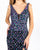 Primavera Couture - 3256 Floral Sequined Deep V-neck Sheath Dress In Black and Multi-Color