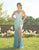 Primavera Couture - 3257 Sequined Plunging V-neck Fitted Dress In Blue