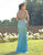 Primavera Couture - 3257 Sequined Plunging V-neck Fitted Dress In Blue