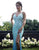 Primavera Couture - 3257 Sequined Plunging V-neck Fitted Dress In Blue