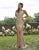 Primavera Couture - 3257 Sequined Plunging V-neck Fitted Dress In Neutral