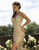 Primavera Couture - 3257 Sequined Plunging V-neck Fitted Dress In Neutral