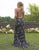 Primavera Couture - 3259 Stylistic Floral Beaded High Slit Gown In Black and Silver