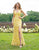 Primavera Couture - 3259 Stylistic Floral Beaded High Slit Gown In Yellow