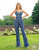Primavera Couture - 3261 Sequined Plunging V-neck Jumpsuit In Blue