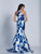 Dave & Johnny - 3268 Floral Printed Halter Mermaid Dress in Print and Floral