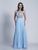 Dave & Johnny - 3269 Embellished Jewel Neck A-line Dress in Blue