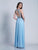 Dave & Johnny - 3269 Embellished Jewel Neck A-line Dress in Blue