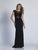 Dave & Johnny - 3290 Embellished Sheer Jewel Sheath Dress in Black