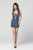 Primavera Couture - 3301 Plunging Lace Up Back Sequined Dress In Blue