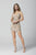 Primavera Couture - 3304 Foliage Beaded Lace Up Short Dress In Pink and Silver