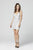 Primavera Couture - 3304 Foliage Beaded Lace Up Short Dress In White