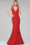 Jovani - Sleeveless Long Fitted Lace Dress 33050