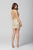 Primavera Couture - 3305 Sequin Embellished Plunging V-Neck Dress In Neutral and Gold
