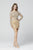 Primavera Couture - 3307 Long Sleeve Multi-Cutout Beaded Dress In Neutral