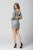 Primavera Couture - 3307 Long Sleeve Multi-Cutout Beaded Dress In Silver