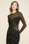 Tadashi Shoji - Long Sleeve Illusion Lace Banded Bustier Dress In Black and Neutral