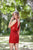 Primavera Couture - 3311 Sequined Halter Cowl Back Dress In Red