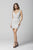 Primavera Couture - 3312 V Neck Low Square Back Beaded Cocktail Dress In White