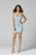 Primavera Couture - 3312 V Neck Low Square Back Beaded Cocktail Dress In Blue