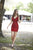 Primavera Couture - 3312 V Neck Low Square Back Beaded Cocktail Dress In Red