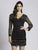 Lara Dresses - 33138 Long Sleeve Lattice Sheath Dress  in Black