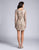 Lara Dresses - 33140 Long Sleeves V-Neck Fitted Dress In Neutral