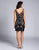 Lara Dresses - 33148 Sequined V-Neck Fitted Cocktail Dress In Black and Multi-Color