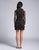 Lara Dresses - 33155 Bedazzled High Neck A-line Dress In Black