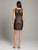 Lara Dresses - 33166 Beaded Jewel Neck Fitted Dress In Black and Neutral