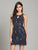 Lara Dresses - 33168 Beaded Halter Fitted Cocktail Dress In Blue