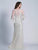 Dave & Johnny - 3318 Bedazzled Bateau Sheath Dress in White